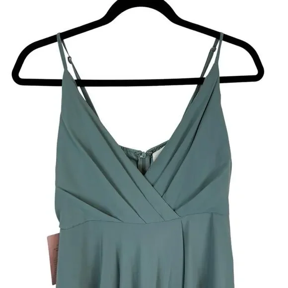 NWT BHLDN Eva Chiffon Bridesmaid Maxi Dress Formal Wedding Guest Moss Green S - Picture 3 of 11